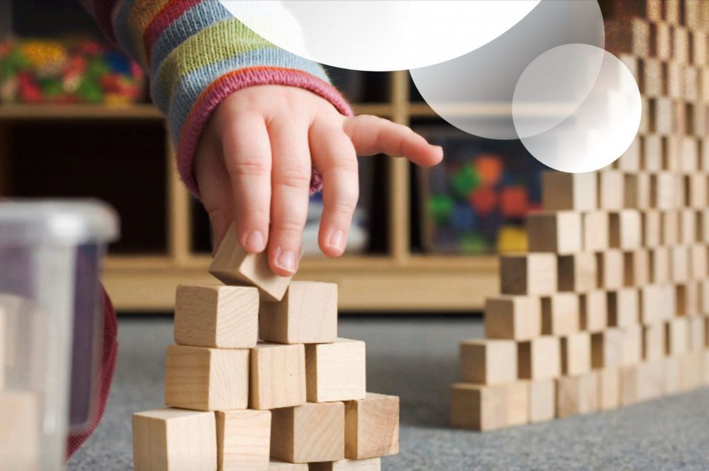 Child playing with blocks