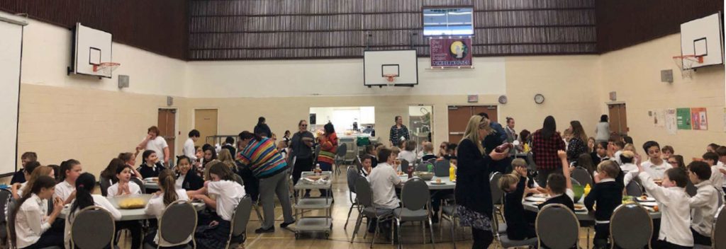 Parent meeting in school gym