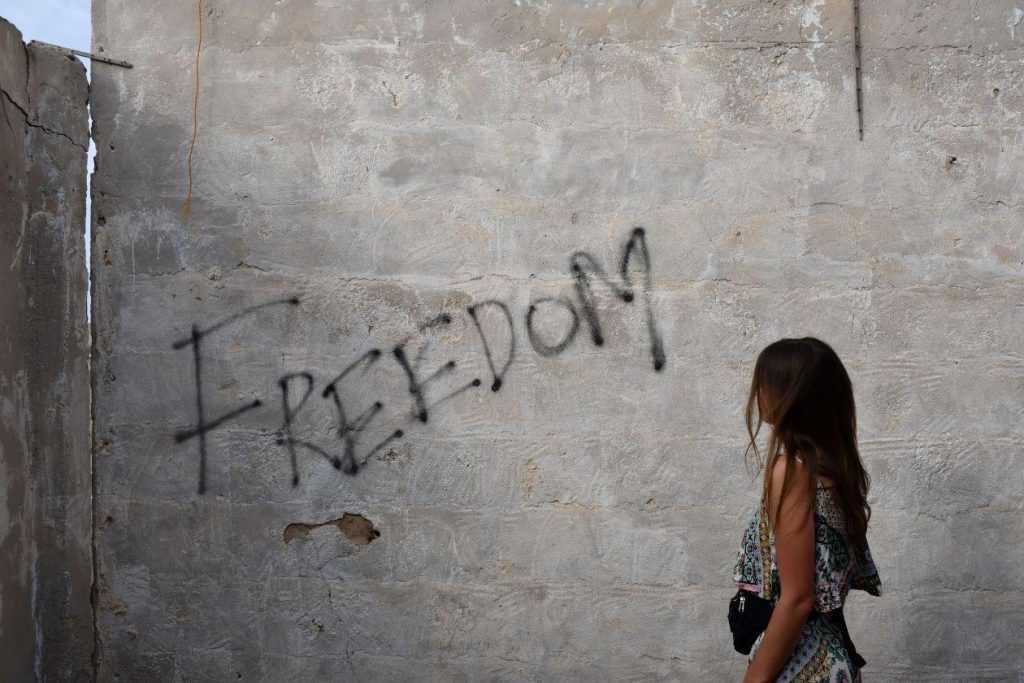 "Freedom" graffiti